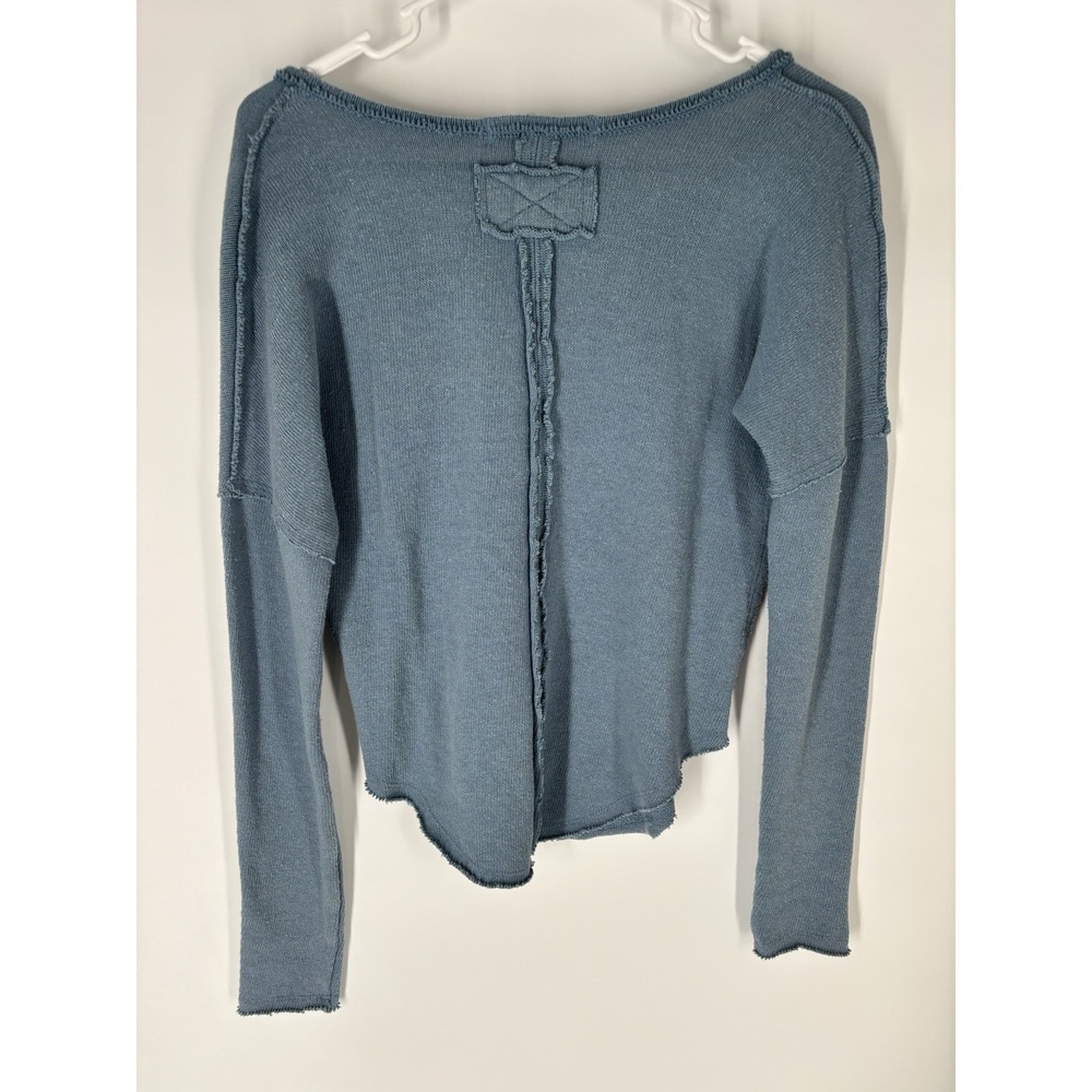 Free People Come & Get It Thermal Top Sz XS V Neck Grunge Boho Lounge Distressed - Picture 9 of 11